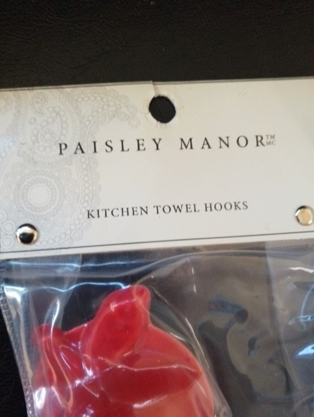 NWT Fun and Quirky Red Apple Shaped Kitchen Towel Hooks - Set of 2 - Picture 2 of 12